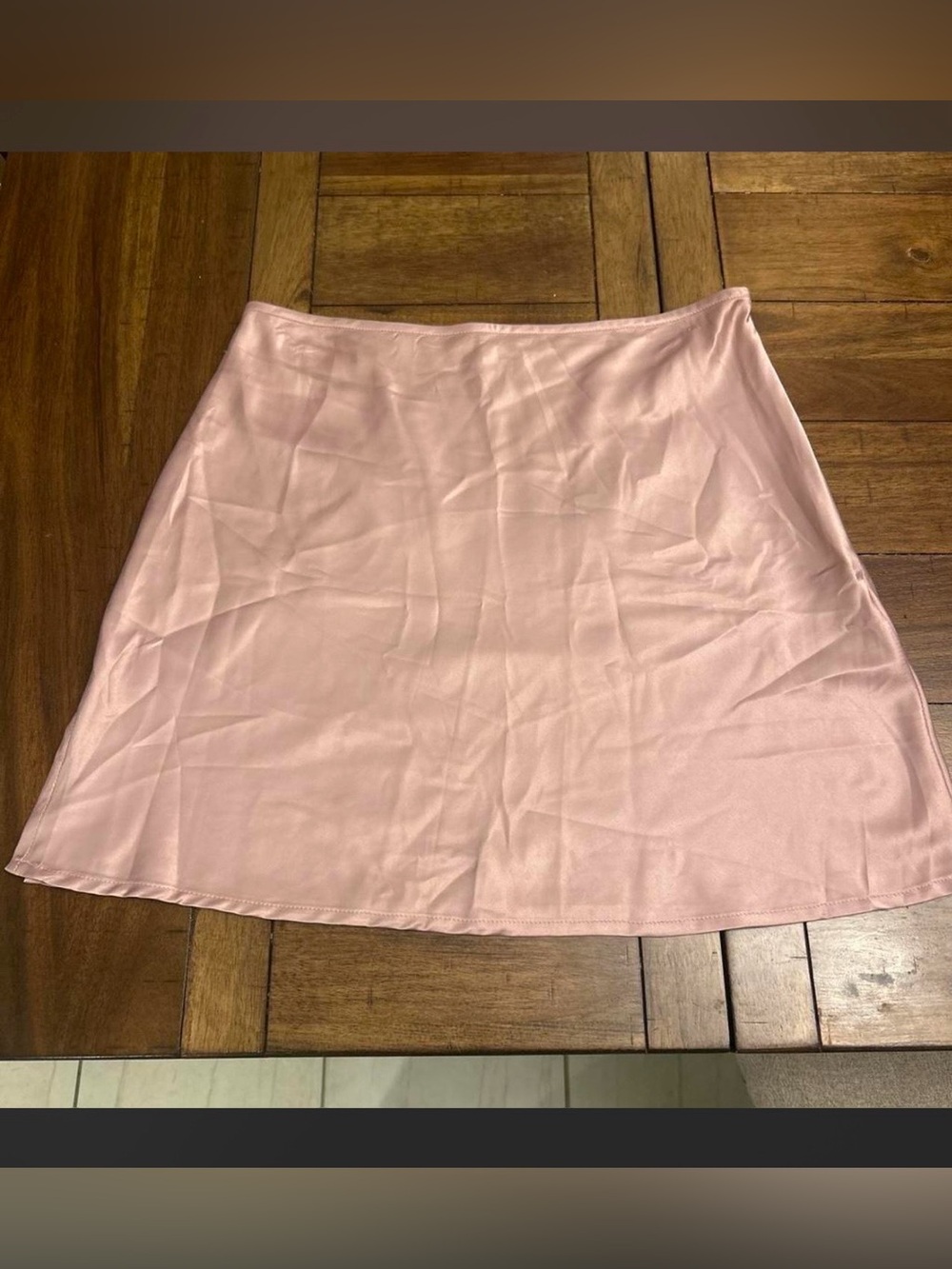 HYFVE Light Pink Satin A-Line Mini Skirt